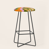 70s Hippie Retro Abstract Colorful Explosion Stool