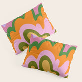 70s Hippie Retro Abstract Colorful Explosion Pillow Sham