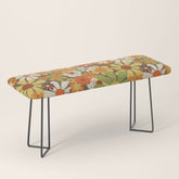 70's Retro Flowers Print Bench