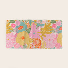 60's Retro Floral Bath Towel