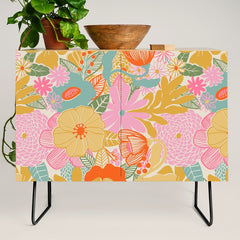 60's Retro Floral Credenza