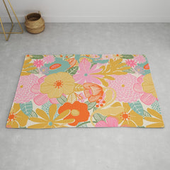 60's Retro Floral Rug