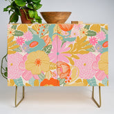 60's Retro Floral Credenza