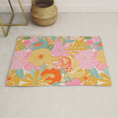 60's Retro Floral Rug