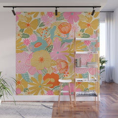 60's Retro Floral Wall Mural