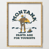 "Montana: Pants Are For Tourists" Funny Retro Cowboy Travel Art Serving Tray