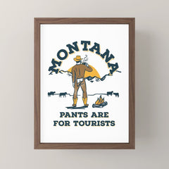 "Montana: Pants Are For Tourists" Funny Retro Cowboy Travel Art Mini Art Print