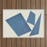 3 Forms Composition - Blue Outdoor Rug