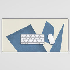 3 Forms Composition - Blue Desk Mat
