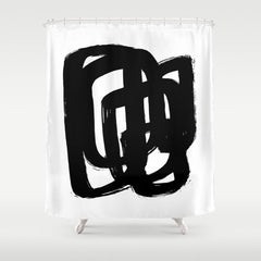 A Heavy Thought White Background Shower Curtain