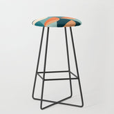 1/4 Cut, Abstract Fresh Fruits Citrus, Orange Lemon Illustration Scandinavian, Pastel Geometric Shapes eclectic Contemporary Modern Boho Stool