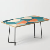 1/4 Cut, Abstract Fresh Fruits Citrus, Orange Lemon Illustration Scandinavian, Pastel Geometric Shapes eclectic Contemporary Modern Boho Coffee Table