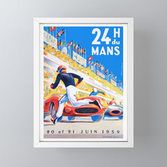 1959 24 Hours of Le Mans Race Poster Mini Art Print