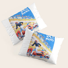 1959 24 Hours of Le Mans Race Poster Pillow Sham