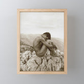 Caino' Male Nude black and white photograph / black and white photography by Wilhem von Gloeden Mini Art Print