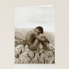 Caino' Male Nude black and white photograph / black and white photography by Wilhem von Gloeden Stationery Card