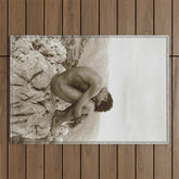 Caino' Male Nude black and white photograph / black and white photography by Wilhem von Gloeden Outdoor Rug