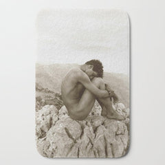 Caino' Male Nude black and white photograph / black and white photography by Wilhem von Gloeden Bath Mat