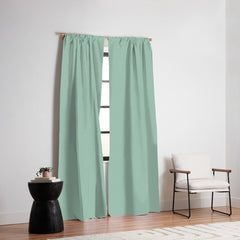 1950s Mint Green Solid Window Curtain