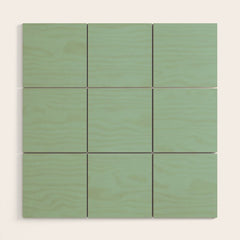 1950s Mint Green Solid Wood Wall Art