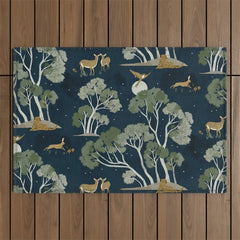 A Forest Awakens Full Moon Outdoor Rug