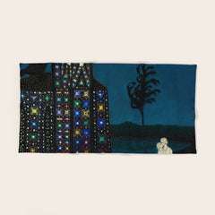 Confirmation of Love,' Magical Realism Portrait Painting by Boles����aw Biegas Bath Towel