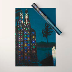Confirmation of Love,' Magical Realism Portrait Painting by Boles����aw Biegas Wrapping Paper