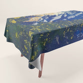 A Departure I - Mountain & Forest Nature Ukiyo Landscape in Blue, Green & Grey Tablecloth