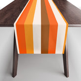 70s Fine Stripes in Retro Orange and Brown Table Runner