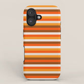 70s Fine Stripes in Retro Orange and Brown iPhone Case