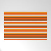 70s Fine Stripes in Retro Orange and Brown Welcome Mat