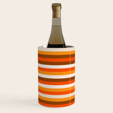 70s Fine Stripes in Retro Orange and Brown Wine Chiller