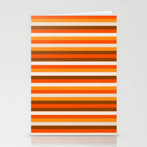 70s Fine Stripes in Retro Orange and Brown Stationery Card