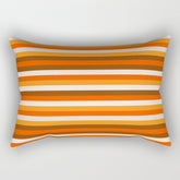 70s Fine Stripes in Retro Orange and Brown Rectangular Pillow
