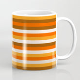 70s Fine Stripes in Retro Orange and Brown Coffee Mug