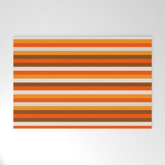 70s Fine Stripes in Retro Orange and Brown Welcome Mat