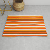 70s Fine Stripes in Retro Orange and Brown Rug