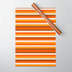 70s Fine Stripes in Retro Orange and Brown Wrapping Paper