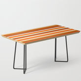 70s Fine Stripes in Retro Orange and Brown Coffee Table
