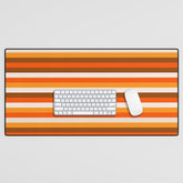 70s Fine Stripes in Retro Orange and Brown Desk Mat