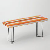 70s Fine Stripes in Retro Orange and Brown Bench