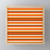 70s Fine Stripes in Retro Orange and Brown Mini Art Print