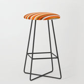 70s Fine Stripes in Retro Orange and Brown Stool