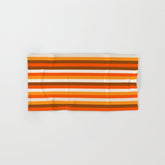 70s Fine Stripes in Retro Orange and Brown Bath Towel