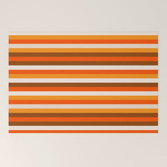 70s Fine Stripes in Retro Orange and Brown Welcome Mat