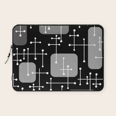 1950s Eames Era Art Crosshairs Black White Laptop Sleeve