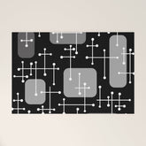 1950s Eames Era Art Crosshairs Black White Welcome Mat