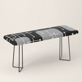 1950s Eames Era Art Crosshairs Black White Bench