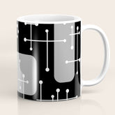 1950s Eames Era Art Crosshairs Black White Coffee Mug