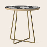 1950s Eames Era Art Crosshairs Black White Side Table